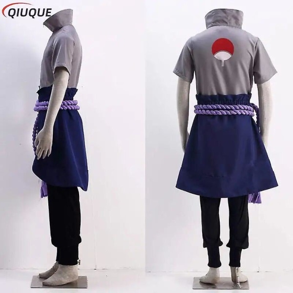 Uchiha Sasuke Cosplay Kostym Peruk Anime Kostym Halloween Comic Kläder Outfit Style 2 S