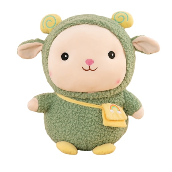 Regnbåge ryggsäck får docka plysch leksak för barns komfort grön 25cm