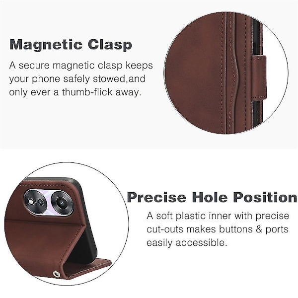 För Zte Nubia Red Magic 8 Pro+ 5g / Red Magic 8 Pro 5g Flera kortplatser Telefonfodral Cover Pu Läder Phone case Brown