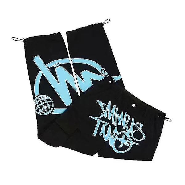 Minus Two Y Casual Byxor Baggy Wear Sport Gym Jeans Herrkläder Byxor Träningsbyxor Minwo Pant black blue M