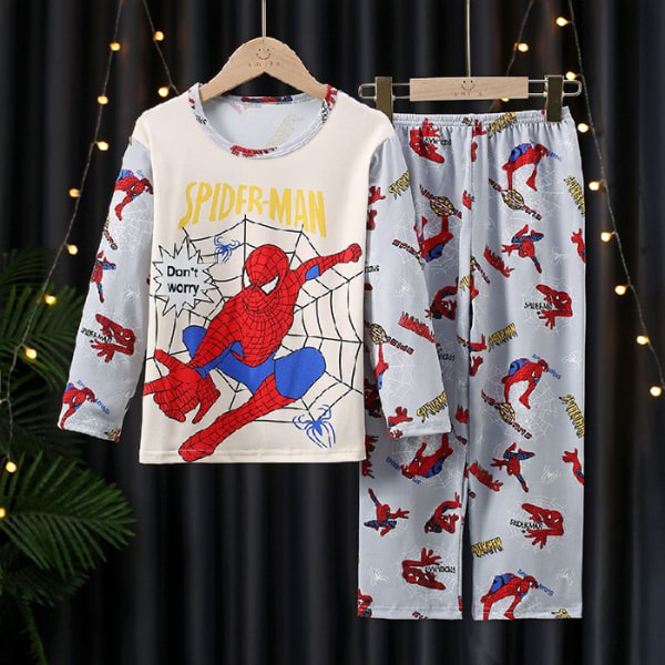 Pyjamas för män och flickor långärmad tecknad hemkläder F6 Spider-Man 8 yards