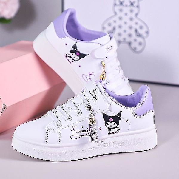 Sanrio Kawaii Kuromi-skor Cinnamoroll-sneakers för flickor, hjärtformade, söta tecknade anime-sportskor för barn, andningsbara födelsedagspresenter Kuromi2 33  Inner21cm