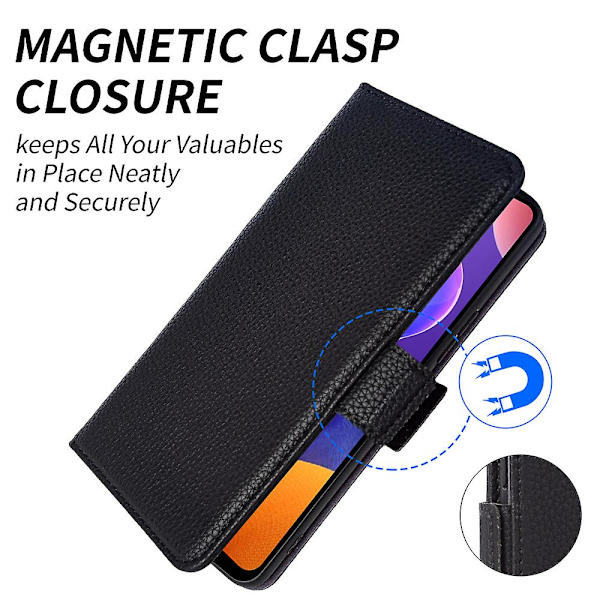 För Samsung Galaxy S10 Plus anti-scratch Litchi Texture Äkta kohud Läder+tpu Telefon Case Black