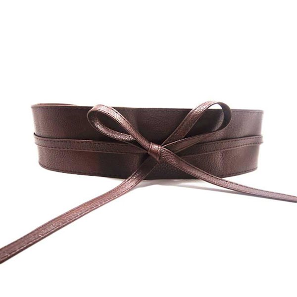 Naievear midjebälte fast mjukt konstläder med brett midjeband för kvinnor Coffee Straps style