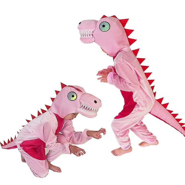 Plysch dinosaurie barndräkt pink 120cm