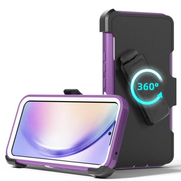 TASHHAR Samsung Galaxy A54 5G case med bältesklämma hölster Militärklass Heavy Duty 3 i 1 Stötsäker rustning Robust Hållbar för Galaxy A54 5G purplewhite
