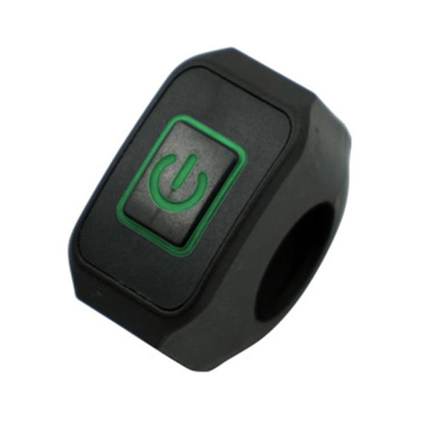 Motorcykel Styre Switch Med Led Lampa Momentry Knapp För Elbil 22mm Green