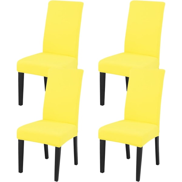 Matstolsöverdrag Matsalsstol Överdrag Hög stretch Avtagbar Tvättbar Parsons Stol Underöverdrag För Hem Fest Hotell Bröllop Ceremo Yellow Pack of 4