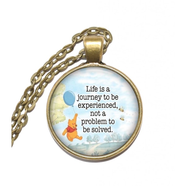 Halsband Brons Silver Nalle Puh Winnie the Pooh Citat Quote Brons