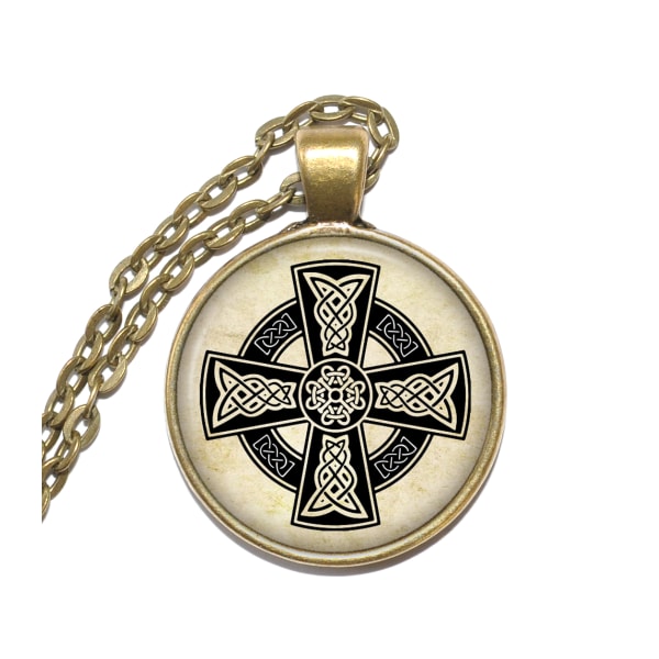 Halsband Brons Silver Keltiskt Kors Celtic Cross Brons