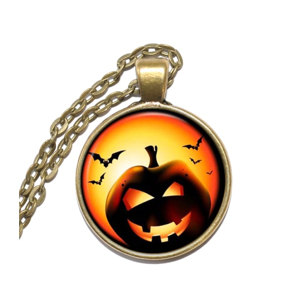 Halsband Brons Pumpalykta Jack O' Lantern Halloween Brons