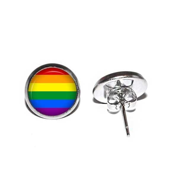 Örhängen Rostfritt Stift Studs Pride Flagga Regnbågsflagga HBTQ