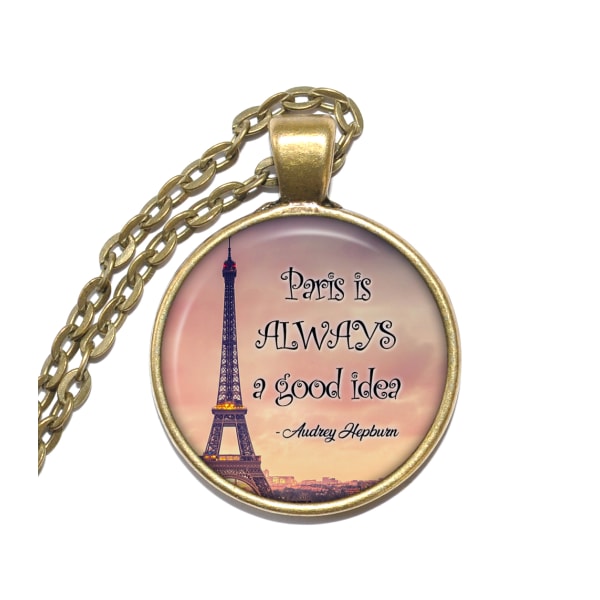 Halsband Brons Audrey Hepburn Paris Citat Quote Inspiration Brons