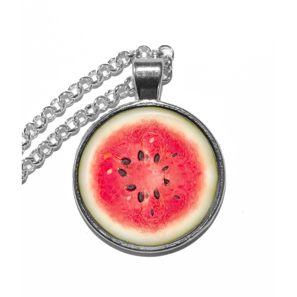 Halsband Brons Silver Vattenmelon Watermelon Frukt Fruit Silver