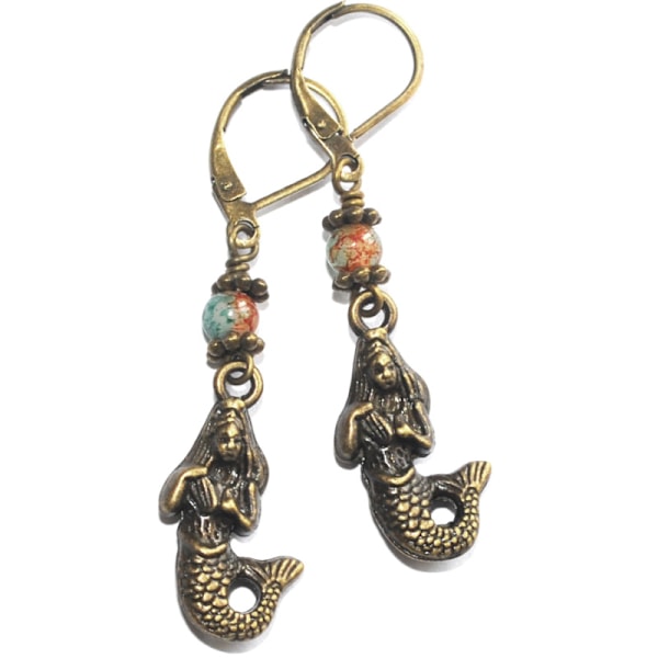 Örhängen Brons Nickelfria Sjöjungfru Mermaid Fantasy