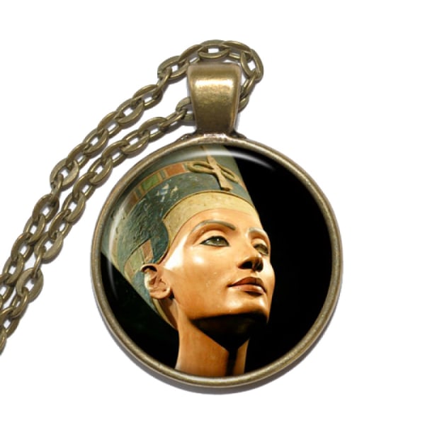 Halsband Brons Silver Nefertiti Egypten Drottning Brons