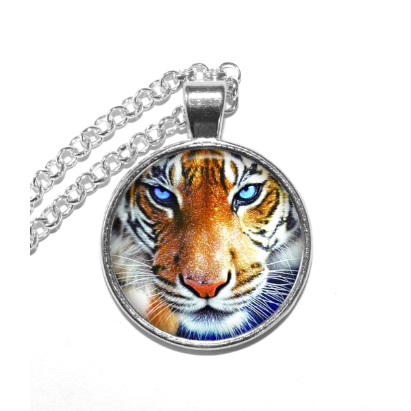 Halsband Nickelfritt Tiger Rovdjur Predator Silver