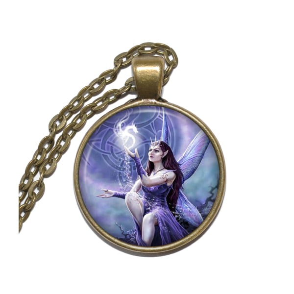 Halsband Brons Silver Älva Fairy Pixie Fantasy Brons