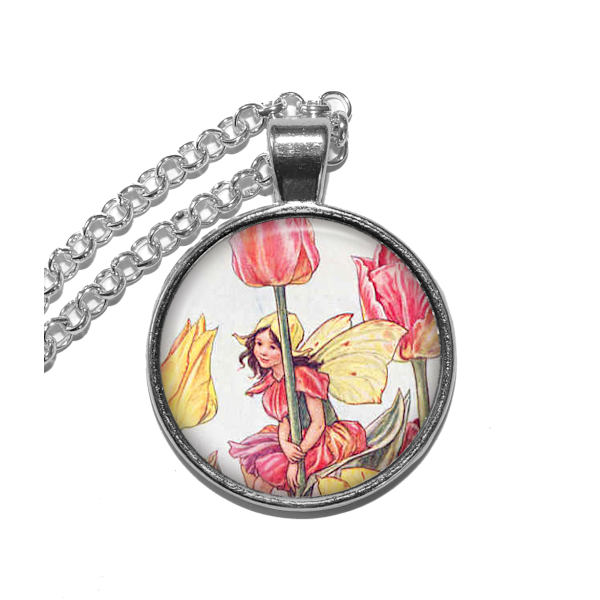 Halsband Brons Silver Blomsterälva Tulpan Älva Fairy Tulip Silver