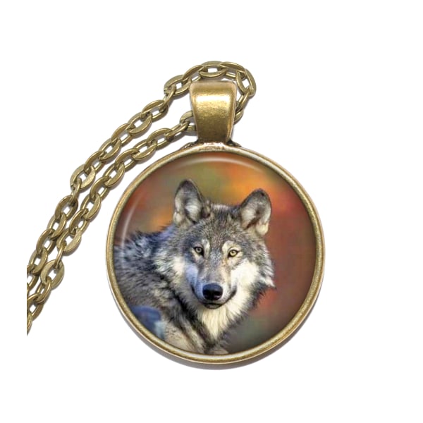 Halsband Brons Silver Varg Wolf Rovdjur Predator Brons