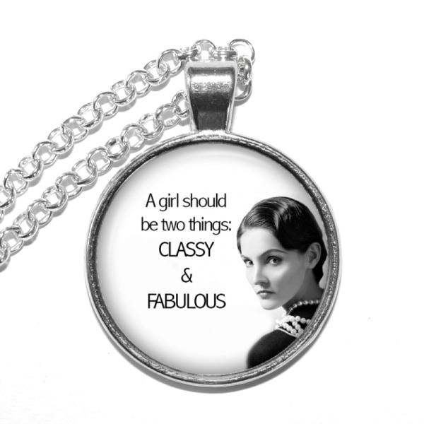 Halsband Brons Silver Citat Quote Coco Chanel Classy Fabulous Silver