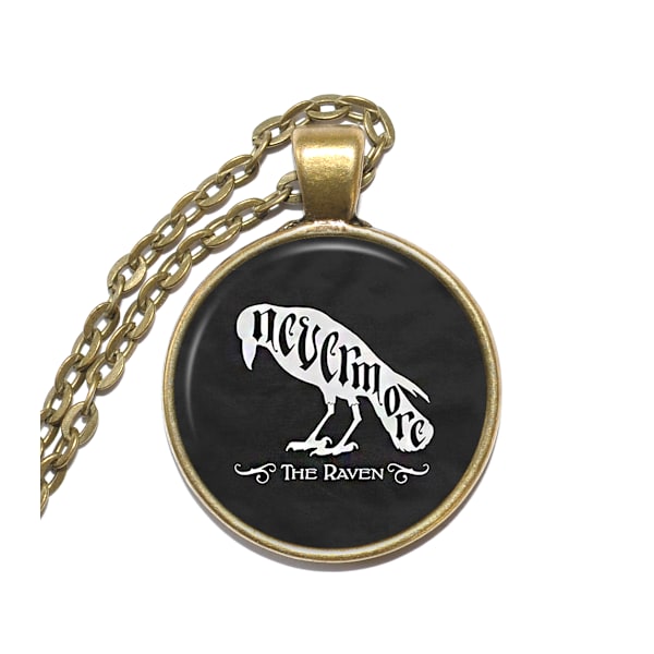 Halsband Brons Silver Korp Raven Nevermore Edgar Allan Poe Goth Brons