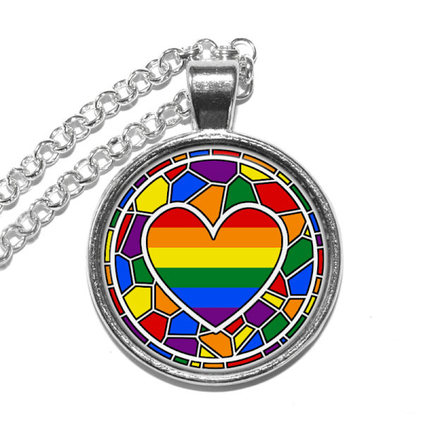 Halsband Brons Silver Pride Flagga Regnbågsflagga HBTQ Silver