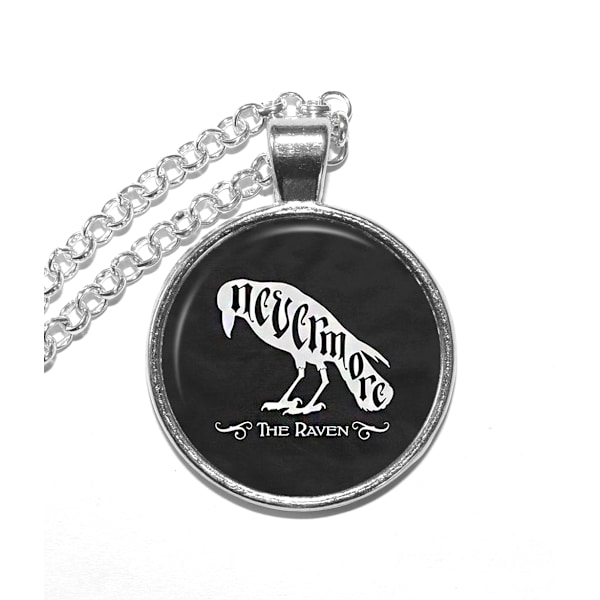 Halsband Brons Silver Korp Raven Nevermore Edgar Allan Poe Goth Silver