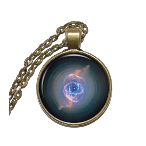Halsband Brons Silver Cat's Eye Nebulosa Ljusår Rymden Universum Brons