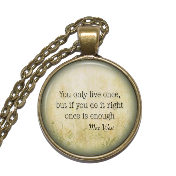 Halsband Brons Silver Mae West Citat Quote Inspiration Brons