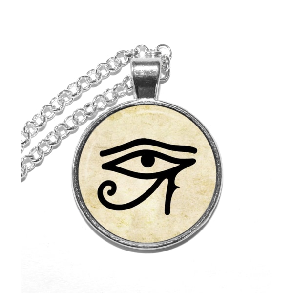 Halsband Brons Silver Horus öga Eye of Horus Gudomligt Beskydd Silver