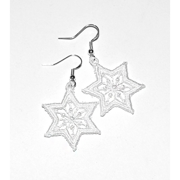 Örhängen Silver Snöflinga Spets Lace Snowflake Jul Vinter Silver