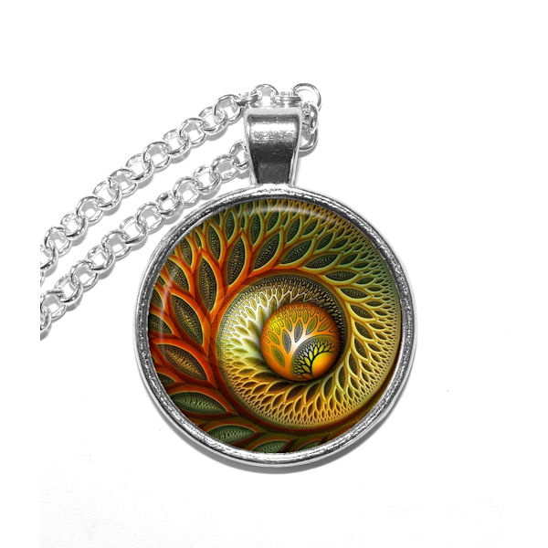 Halsband Brons Silver Fibonacci Spiral Golden Spiral Matematik Silver
