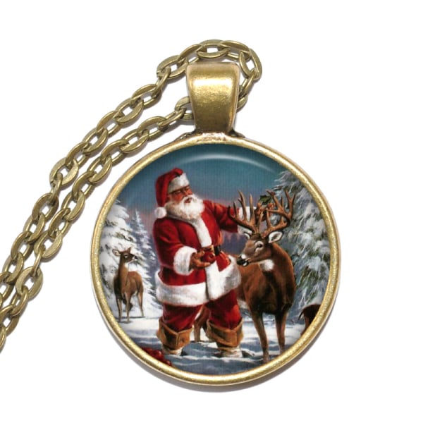 Halsband Nickelfritt Jultomten Santa Claus Jul Christmas Brons