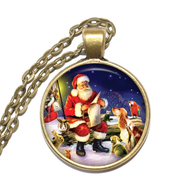 Halsband Nickelfritt Jultomten Santa Claus Jul Christmas Brons