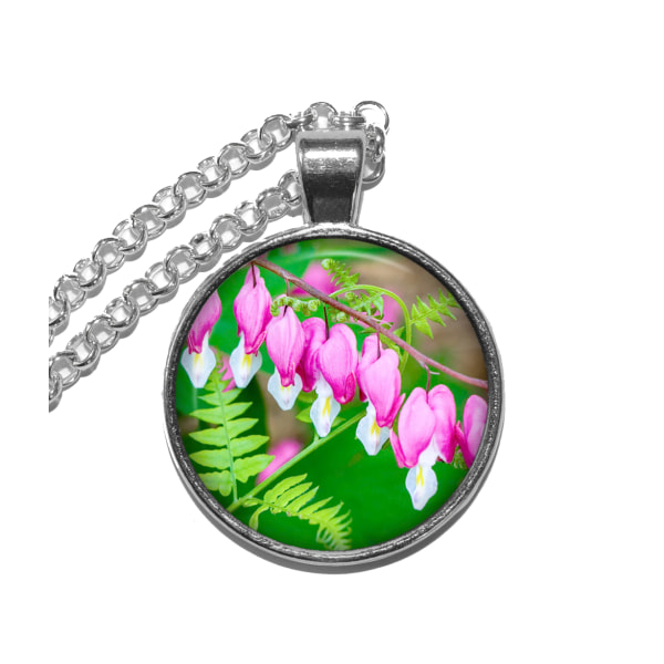 Halsband Brons Silver Löjtnantshjärta Bleeding Heart Blomma Silver