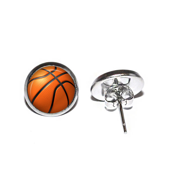Örhängen Rostfritt Stål Stift Studs Basket Basketboll Boll