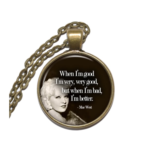 Halsband Brons Silver Mae West Citat Quote Inspiration Brons