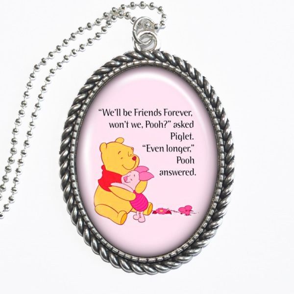 Halsband Silver Citat Quote Nalle Puh Winne the Pooh Nasse Silver