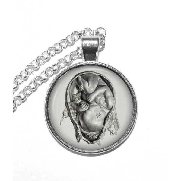 Halsband Brons Silver Anatomisk Foster Fetus Gravid Pregnant Silver