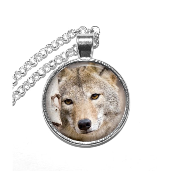 Halsband Brons Silver Varg Wolf Rovdjur Predator Silver