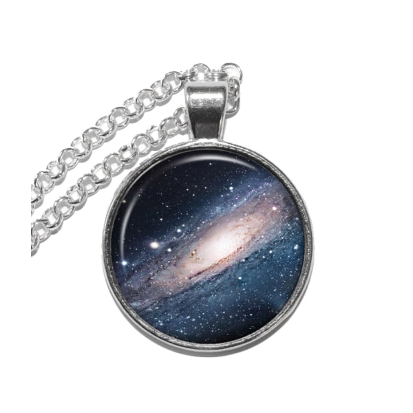 Halsband Brons Silver Andromeda Galax Rymden Universum Silver