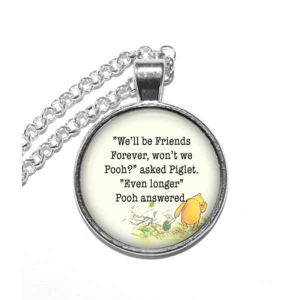 Halsband Brons Silver Nalle Puh Nasse Winne the Pooh Citat Quote Silver