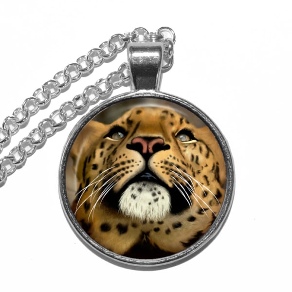 Halsband Brons Silver Leopard Rovdjur Predator Silver