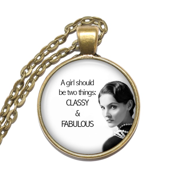 Halsband Brons Silver Citat Quote Coco Chanel Classy Fabulous Brons