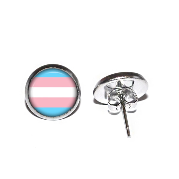 Örhängen Stift Studs Rostfritt Stål Transgender Flagga Pride
