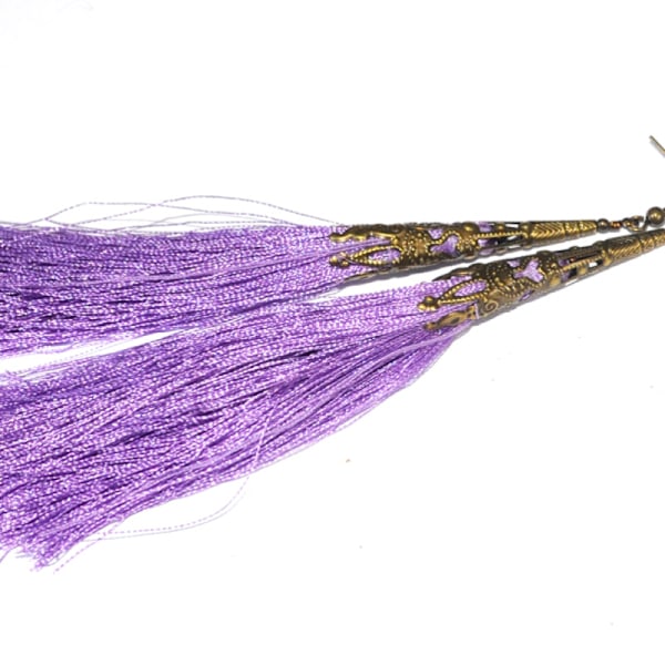 Örhängen Boho Tofs Shoulder Dusters Syrenlila