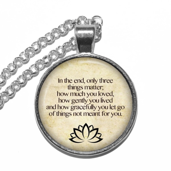 Halsband Brons Silver Buddha Citat Quote Livsstil Kloka Ord Silver