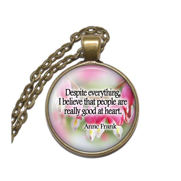 Halsband Brons Silver Anne Frank Citat Quote Inspiration Brons