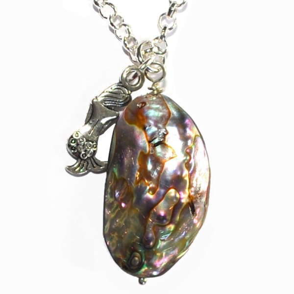 Halsband Paua Snäcka Healing Nya Zeeland Amulett Design